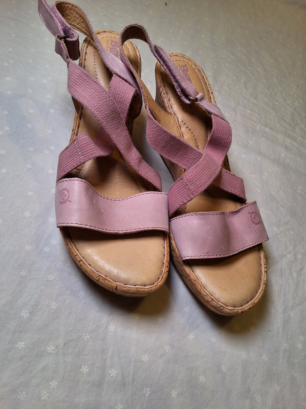 Born Pink Cross-Strap Wedge Sandals